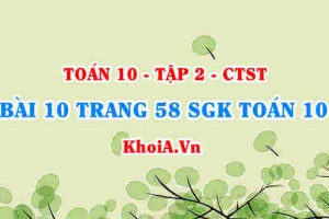 Bài 10 trang 58 SGK Toán 10 tập 2 Chân trời sáng tạo